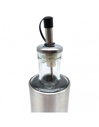 Tradineur - Bote vinagrera/aceitera - Botella de Aceite con Pico de acero - Ideal para la preparacion de ensaladas. - 280 ML 