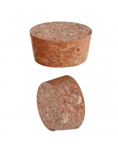 Tradineur - Pack de 2 tapones de corcho cónicos para botellas, garrafas, botes, frascos, bar, restaurante, vino, aceite, 38 x 17