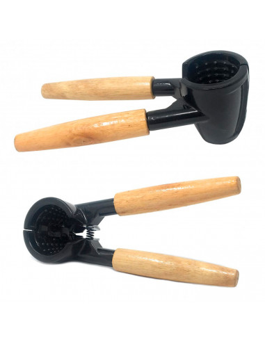 Tradineur - Cascanueces con cabezal cónico y mango de madera, abrebotellas, rompenueces, abridor, apto para lavavajillas, 16 cm