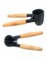 Tradineur - Cascanueces con cabezal cónico y mango de madera, abrebotellas, rompenueces, abridor, apto para lavavajillas, 16 cm