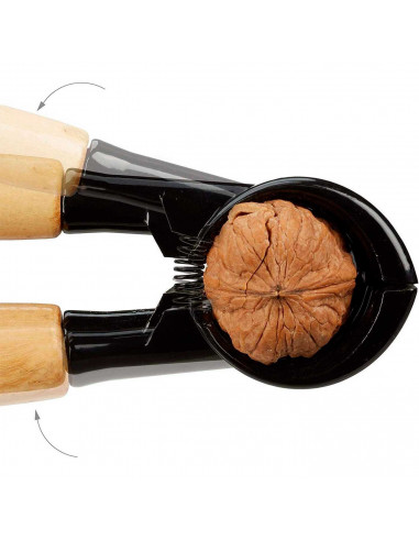 Tradineur - Cascanueces con cabezal cónico y mango de madera, abrebotellas, rompenueces, abridor, apto para lavavajillas, 16 cm