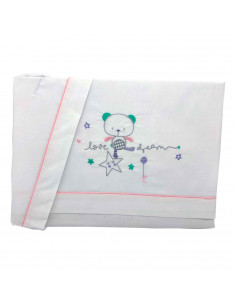 Tradineur - Juego de sabanas para cuna - Fabricado 100% algodón - Incluye:  funda de almohada + sabana bajera + bajera.