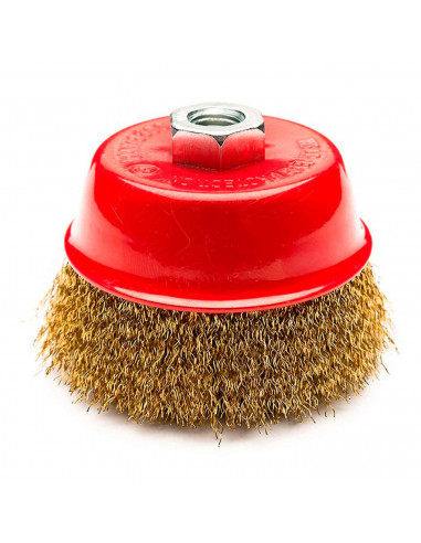 Tradineur - Cepillo de alambre - Apto para amoladoras angulares - Cepillo de acero - Ideal para eliminar óxido, corrosiones de l