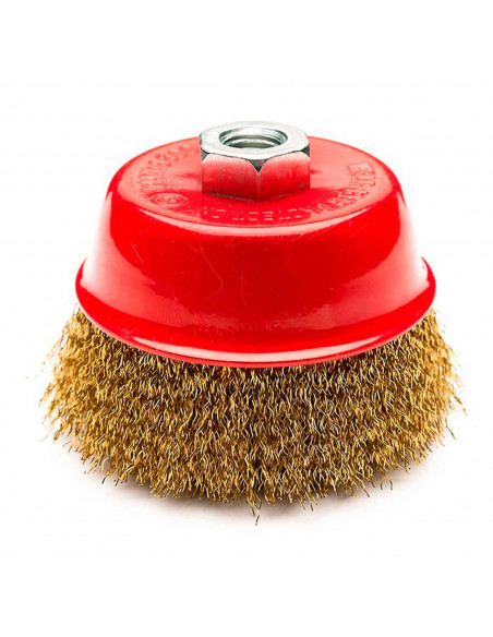 Tradineur - Cepillo de alambre - Apto para amoladoras angulares - Cepillo de acero - Ideal para eliminar óxido, corrosiones de l