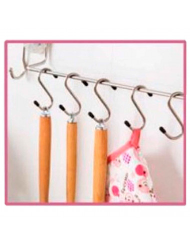 Tradineur - Pack de 3 Ganchos forma "S" - Fabricado en Acero - Resistente a peso y a dobleces - Uso en casa, baño, garage, entre