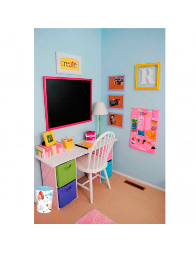 Tradineur - Papelera infantil decorada de plástico, cubo de basura para estudio, dormitorio de niños (Modelo "Let's Fly", 25,5