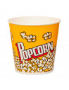 Tradineur - Gran Cubo de palomitas de plástico, recipiente reutilizable para cine en casa, fiestas, celebraciones (Amarillo, 21,