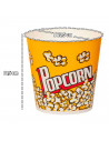 Tradineur - Gran Cubo de palomitas de plástico, recipiente reutilizable para cine en casa, fiestas, celebraciones (Amarillo, 21,