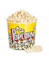 Tradineur - Gran Cubo de palomitas de plástico, recipiente reutilizable para cine en casa, fiestas, celebraciones (Amarillo, 21,