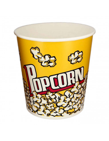 Tradineur - Gran Cubo de palomitas de plástico, recipiente reutilizable para cine en casa, fiestas, celebraciones, eventos. (Ama