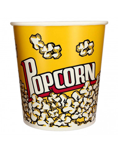 Tradineur - Gran Cubo de palomitas de plástico, recipiente reutilizable para cine en casa, fiestas, celebraciones, eventos. (Ama