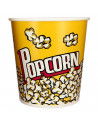 Tradineur - Gran Cubo de palomitas de plástico, recipiente reutilizable para cine en casa, fiestas, celebraciones, eventos. (Ama