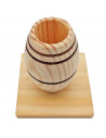 Tradineur - Palillero sencillo de madera natural sin tratar, soporte para palillos ovalado, diseño tradicional, 7 x 6,2 x 6 cm