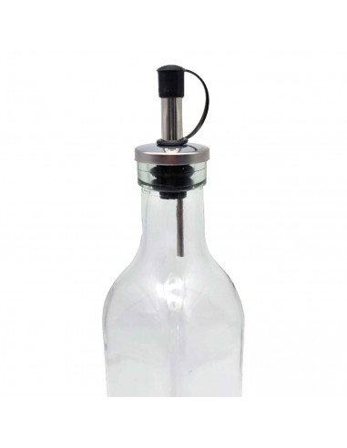 Tradineur - Bote aceitera/vinagrera - Botella de Aceite con Pico de acero - Ideal para la preparacion de ensaladas. - 500 ML 