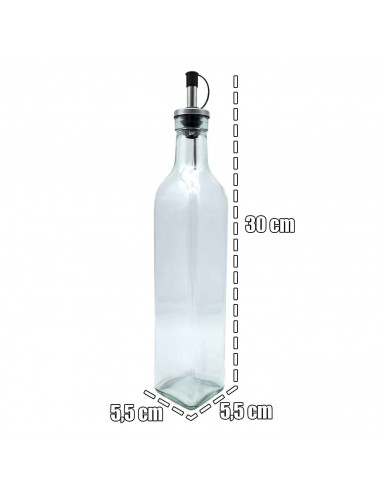 Tradineur - Bote aceitera/vinagrera - Botella de Aceite con Pico de acero - Ideal para la preparacion de ensaladas. - 500 ML 