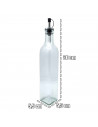 Tradineur - Bote aceitera/vinagrera - Botella de Aceite con Pico de acero - Ideal para la preparacion de ensaladas. - 500 ML 