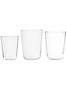 Tradineur - Set de 18 vasos de cristal "Otto", 3 tamaños: 6 x 12 cl, 6 x 20 cl y 6 x 25 cl, aptos para lavavajillas, agua, bebid