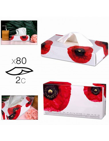 Tradineur - Caja de 80 pañuelos blancos de papel, doble capa, extra suaves, pañuelos faciales, resfriados, limpieza del hogar, 2