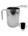 Tradineur - Jarra para leche de acero inoxidable, jarrita para espuma de café con asa y pico vertedor, cafeterías, bares, hogar