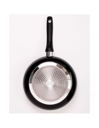 Tradineur - Set de 3 sartenes de aluminio antiadherente "Fusion Black", mango ergonómico soft touch, para todas las cocinas, Ø 1