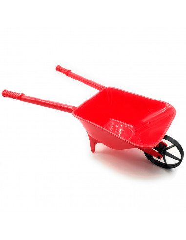 Tradineur - Carretilla de playa de plástico, juguete infantil para jugar en la arena, parque, jardín, regalo para niños, 49 x 19
