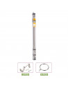 Barra de cortina extensible de 80 a 150 cm, acero inoxidable cromado, diámetro 25/28 cm, 8 aros, barra sencilla decorativa con s