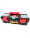 Tradineur - Caja de herramientas de plástico Nº5 con bandeja extraíble, 3 compartimentos en la tapa y asa, 280 x 117 x 82  mm