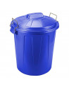 Tradineur - Cubo de basura con tapa y asas metálicas, contenedor de residuos de plástico, papelera, reciclaje, industrial, fabri