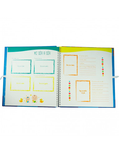 Tradineur - Mi libro del bebé con almohadilla de huellas, tapa dura, álbum de recuerdos, incluye espacios para fotos y datos (Ni
