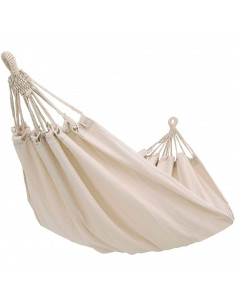 Tradineur - Hamaca de algodón con bolsa, 1-2 personas, máximo 120 kg, columpio de tela para dormir, camping, jardín, exterior (B