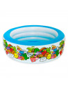 Tradineur - Piscina hinchable infantil con 3 anillos multicolor - Incluye parche de reparación, inflables de verano (400  litros