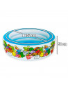 Tradineur - Piscina hinchable infantil con 3 anillos multicolor - Incluye parche de reparación, inflables de verano (400  litros