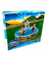 Tradineur - Piscina hinchable infantil con 3 anillos multicolor - Incluye parche de reparación, inflables de verano (400  litros
