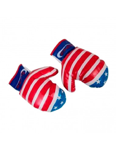 Tradineur - Saco de boxeo - Fabricado en PVC resistente - Incluye guantes, diseño de bandera de los Estados Unidos. -  Juguetes