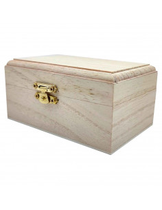 Tradineur - Pequeña caja de madera con tapa - Caja de almacenamiento decorativa - Caja de madera natural, caja de recuerdos, caj