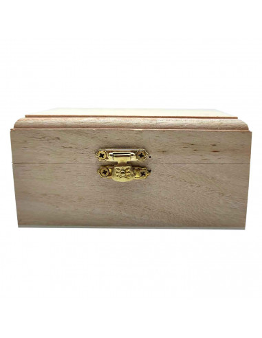 Tradineur - Pequeña caja de madera con tapa - Caja de almacenamiento decorativa - Caja de madera natural, caja de recuerdos, caj