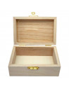 Tradineur - Pequeña caja de madera con tapa - Caja de almacenamiento decorativa - Caja de madera natural, caja de recuerdos, caj