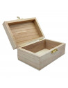 Tradineur - Pequeña caja de madera con tapa - Caja de almacenamiento decorativa - Caja de madera natural, caja de recuerdos, caj