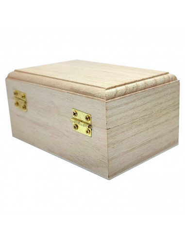Tradineur - Pequeña caja de madera con tapa - Caja de almacenamiento decorativa - Caja de madera natural, caja de recuerdos, caj