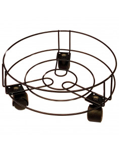 Tradineur - Soporte metálico para macetas con ruedas, carrito, plataforma, bandeja para plantas, mover objetos, interior (Negro,