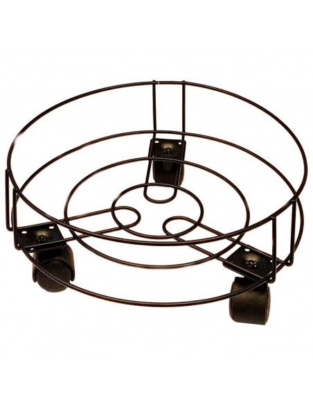 Tradineur - Soporte metálico para macetas con ruedas, carrito, plataforma, bandeja para plantas, mover objetos, interior (Negro,
