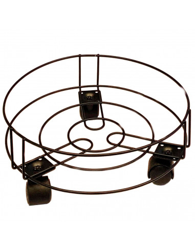 Tradineur - Soporte metálico para macetas con ruedas, carrito, plataforma, bandeja para plantas, mover objetos, interior (Negro,