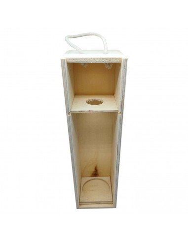 Tradineur - Caja de madera para botellas - Caja de almacenamiento decorativa - Madera 100% natural, fabricación artesanal. - 35