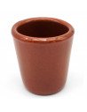 Tradineur - Vaso de chupito de barro, diseño tradicional, artesanal, servir licores, celebraciones, fiestas (Marrón, 5,2 x 4,8 c