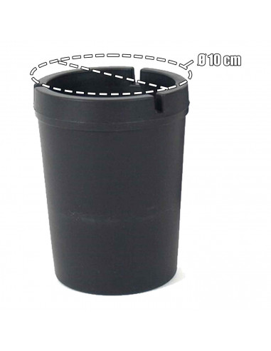 Tradineur - Ceniceros de plástico - Cenicero ideal para exterior para uso privado - Ø 10 cm - Color Negro