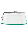 Tradineur - Bandeja decorativa de vidrio transparente, plato cuadrado para servir, manualidades, presentación, 12 x 12 cm