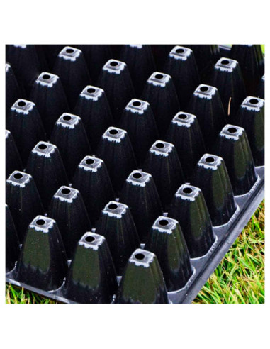 Tradineur - Semillero plástico 32 Plantas - Bandejas de Semilleros 32-celda - Propagador Germinador de Semillas - 5,5 x 54 x 19