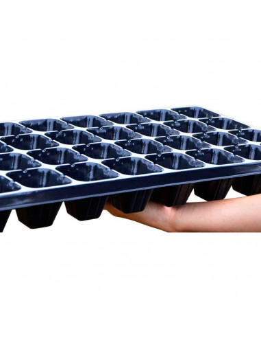 Tradineur - Semillero plástico 32 Plantas - Bandejas de Semilleros 32-celda - Propagador Germinador de Semillas - 5,5 x 54 x 19