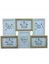 Marco para 6 fotos de pared múltiple 29 x 46 x 1,5 cm, decoración del hogar. Multimarco portafotos de madera. Portafotos múltipl