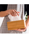 Tradineur - Caja de bambú para pañuelos, dispensador de pañuelos de papel con base extraíble, baño, dormitorio, cocina, 23 x 11,